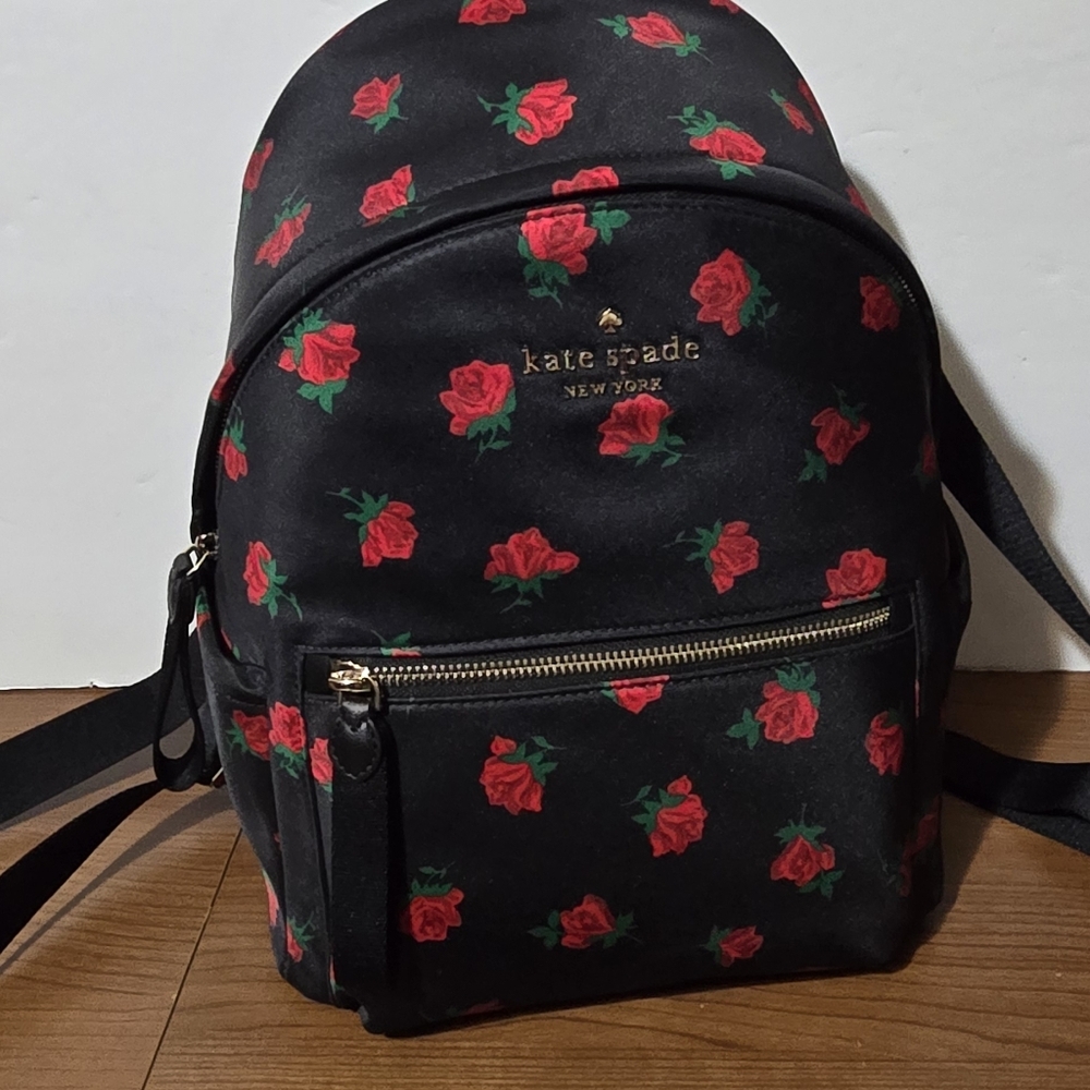 Kate Spade Floral Black and Red Backpack - Picture 9 of 10